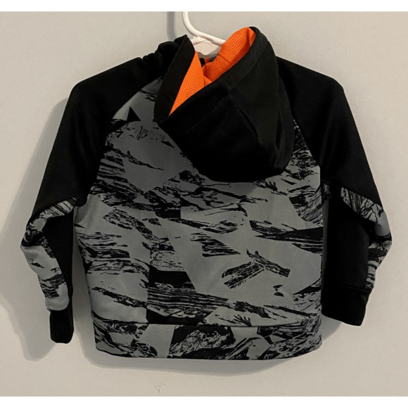 Nike Dri-Fit Camo Zip Up Sweatshirt Baby Infant 18m Black Gray Neon Orange - Picture 8 of 9